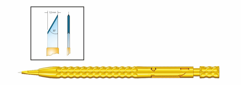 TDK501 Single Edge 30° Paracentesis Diamond Knife Straight Mount | TITAN MEDICAL