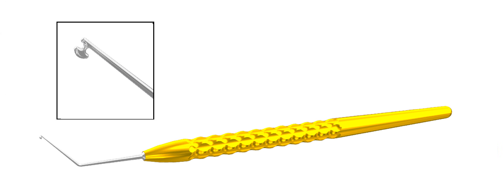 TME203 Kuglen Push Pull Iris Hook and Lens Manipulator Angled | TITAN MEDICAL