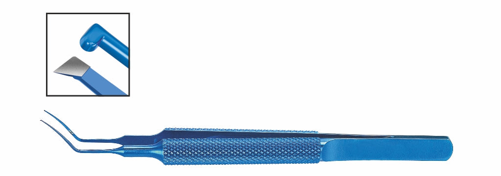 TMF126 Utrata Capsulorhexis Forceps, Sharp/Blunt Tips, 11.5mm Angled Shafts, 105mm, Titanium | TITAN MEDICAL