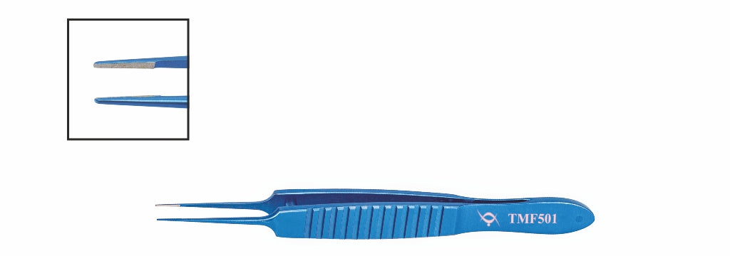 TMF501 McPherson Tying Forceps, 0.2mm Tip, 4mm Platform, Straight, 74mm, Titanium