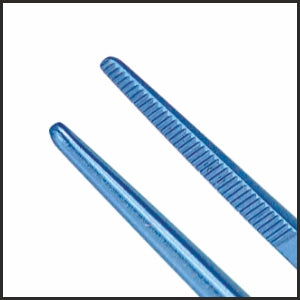 TMF603 Bonn Iris Serrated Forceps Angled, Titanium tip | TITANIUM