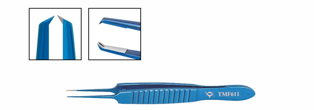 TMF611 Bonn Iris Suture Forceps 1x2 0.063mm, Straight, Titanium | TITAN MEDICAL