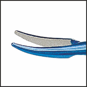 TMH107 Barraquer Needle Holder, Curved 0.4mm Tip, 9.5mm Jaw, 125mm, Titanium tip | TITAN MEDICAL