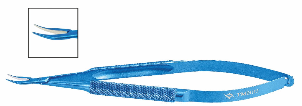 TMH113 Castroviejo Needle Holder, Curved 0.4mm Tip, 10.5mm Jaw, 135mm, Titanium