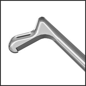 TMK119 Fukasaku Small Pupil Snapper Hook and Chopper, 0.7mm Tip Length tip | TITAN MEDICAL