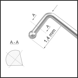 TMK802 Ball Tip Phaco Chopper – Inferior Cut tip | TITAN MEDICAL