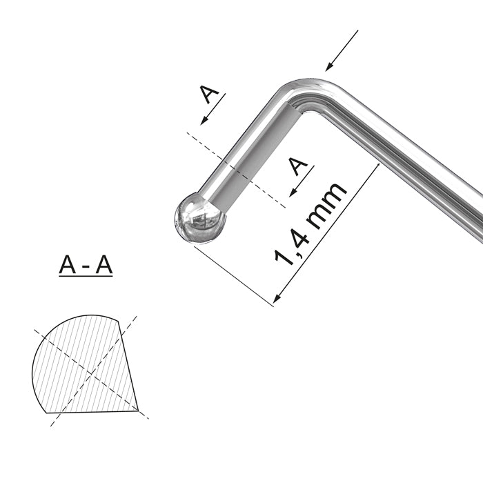 TMK802 Ball Tip Phaco Chopper – Inferior Cut tip | TITAN MEDICAL