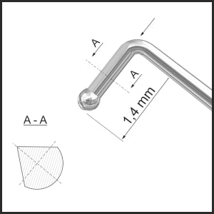 TMK803 Ball Tip Phaco Chopper – Upward Cut tip | TITAN MEDICAL
