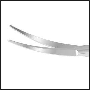 TMS112 Vannas Scissors Curved, 115 mm Handle, Stainless Steel tips | TITAN MEDICAL