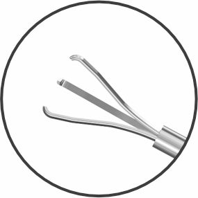 TMV145 20G Three-Pong Forceps For Foreign Body Removal working part 2 | TITAN MEDICAL