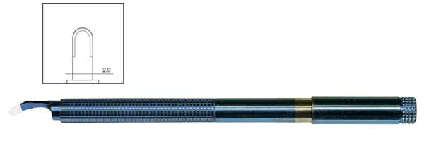 TDK101 Angled 2.0 mm Crescent Clear Cornea Phaco Diamond Knife - Titan Medical Instruments