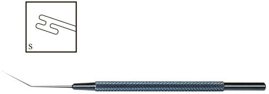 TME103 Hirschman Iris Hook and Lens Manipulator, Angled - Titan Medical Instruments