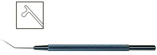 TME145 Lester IOL Manipulator / Pusher Angled - Titan Medical Instruments