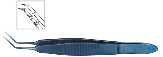 TMF115 Utrata Capsulorhexis Forceps Angled Titanium - Titan Medical Instruments