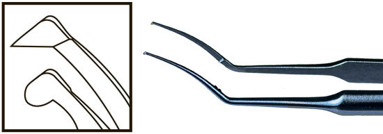 Utrata type Capsulorhexis Forceps Curved working part TMF125