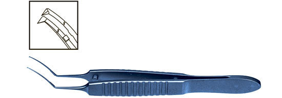 TMF130 UTRATA CAPSULORHEXIS FORCEPS CURVED, TITANIUM - Titan Medical Instruments