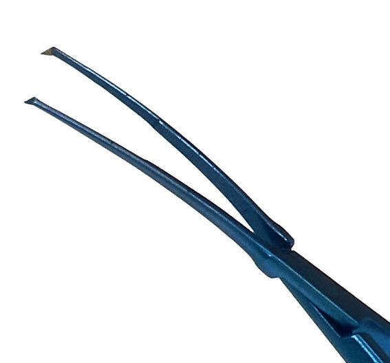 TMF186 Inamura 1.5 Cross Action Capsulorhexis Forceps Curved w/Marks, Titanium - Titan Medical Instruments
