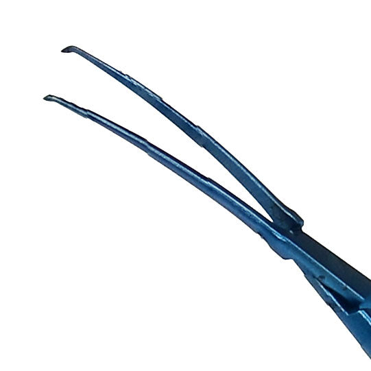TMF188 Inamura 1.5 Cross Action Capsulorhexis Forceps Curved w/Marks, Titanium - Titan Medical Instruments