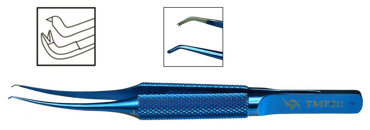TMF211 Colibri Toothed Corneal Forceps 0.1mm, Titanium - Titan Medical Instruments