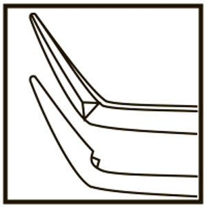 TMF553 Catalano Tying Forceps V-Groove Platform Tip 0.5mm Angled, Titanium - Titan Medical Instruments