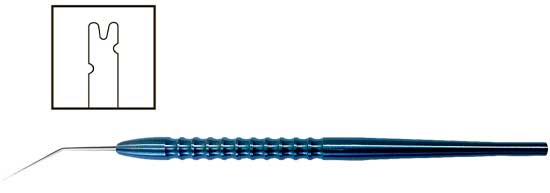 TMT104 Hirschman IOL Spatula Notched - Titan Medical Instruments