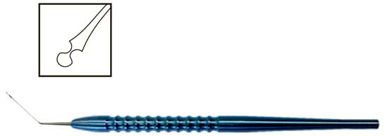 TMT114 Koch Nucleus Spatula With Notches Angled - Titan Medical Instruments