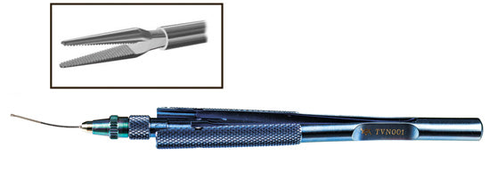 TMV170 23G Micro Incision Forceps "Crocodile" Serrated Tips - Titan Medical Instruments