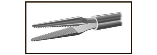 TMV170 23G Micro Incision Forceps "Crocodile" Serrated Tips - Titan Medical Instruments