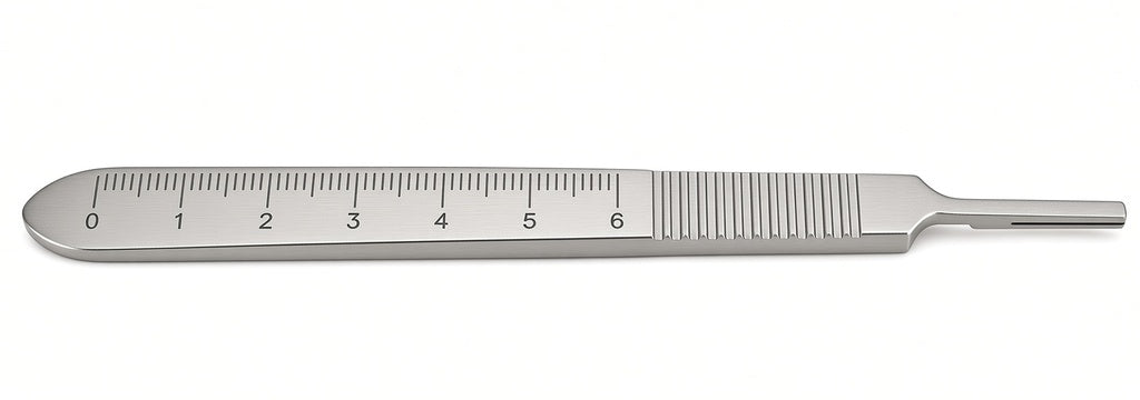 TMB106 Parker Scalpel Blade Holder with Ruler, Stainless Steel
