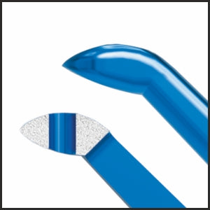 TMF113 Utrata Capsulorhexis Forceps, Grooved Grasping Tips, 11mm Curved Shafts, 102mm, Titanium tips | TITAN MEDICAL