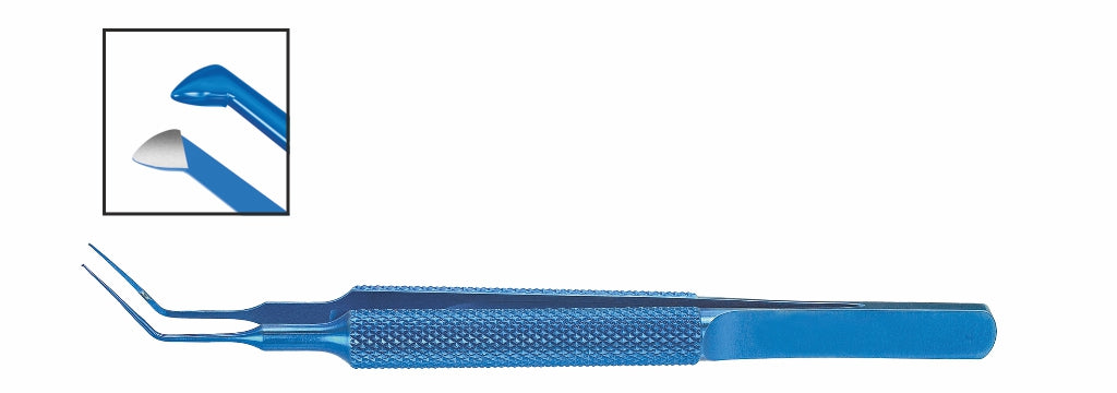 TMF122 Utrata Capsulorhexis Forceps, Grasping Tips, 11.5mm Angled Shafts, 105mm, Titanium | TITAN MEDICAL