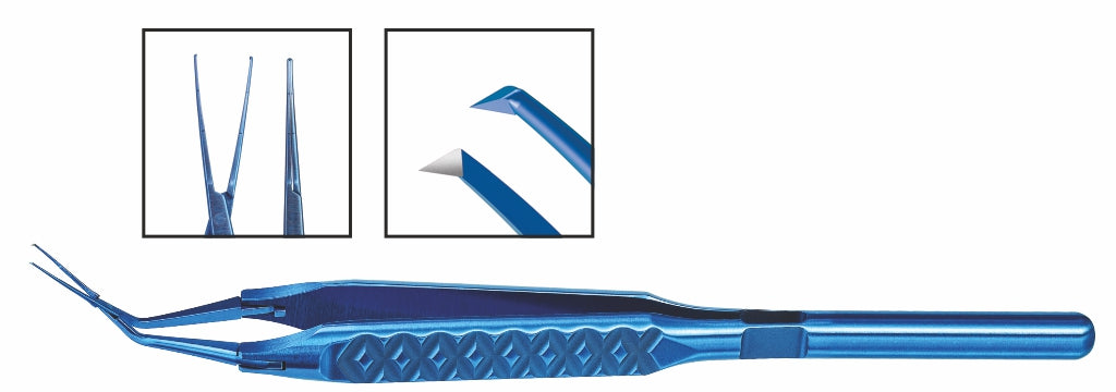 TMF163 Inamura Cross-Action Capsulorhexis Forceps, Straight, Reinforced, with Marks, Titanium | TITAN MEDICAL