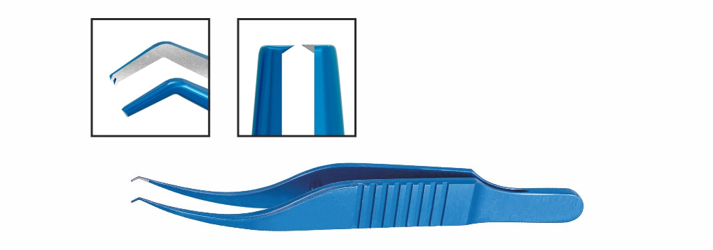 TMF204 Troutman-Barraquer Colibri Corneal Forceps 0.12mm 90° teeth, Titanium | TITAN MEDICAL