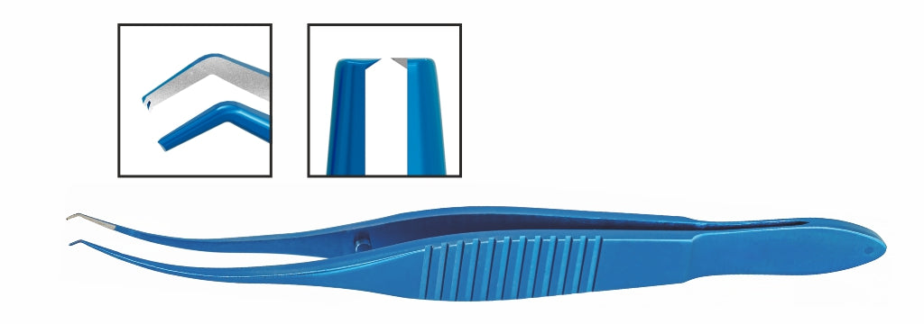 TMF221 Castroviejo Colibri Corneal Forceps 0.4mm 90° teeth, Titanium