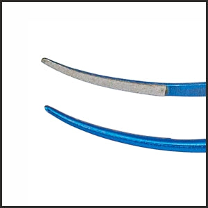 TMF503 Osher Tying Forceps, 0.2mm Tip, 4mm Platform, Curved, 73mm, Titanium tips | TITAN MEDICAL