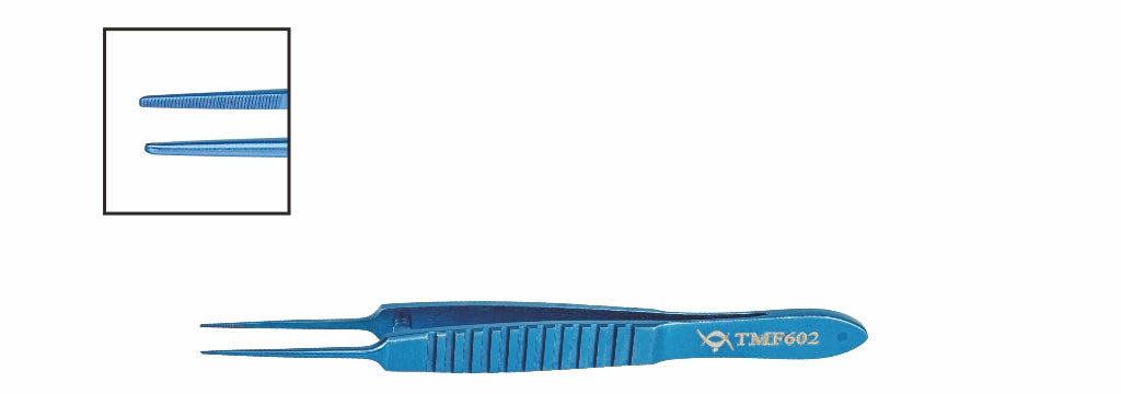 TMF602 Bonn Iris Serrated Forceps Straight, Titanium | TITAN MEDICAL