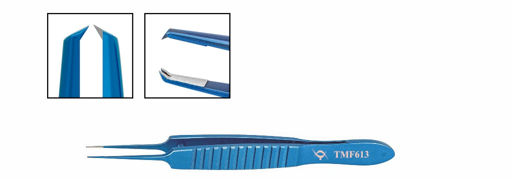 TMF613 Bonn Iris Suture Forceps 1x2 0.12mm, Straight, Titanium | TITAN MEDICAL