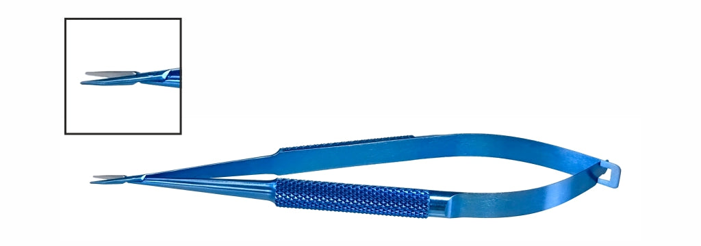 TMH124 Barraquer Needle Holder, Straight 0.4mm Tip, 7.0mm Jaw, 115mm, Titanium | TITAN MEDICAL