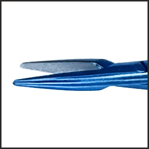 TMH126 Barraquer Needle Holder, Straight 0.7mm Tip, 9.5mm Jaw, 125mm, Titanium tip | TITAN MEDICAL