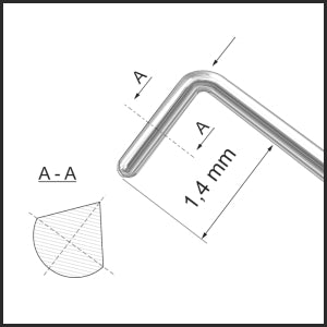 TMK885 Phaco Chopper, 0.4mm Tip, 1.4mm Tip Length, Right 90° Cutting Edge tip | TITAN MEDICAL