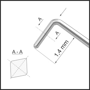 TMK888 Phaco Chopper, 0.4mm Tip, 1.4mm Tip Length, Left/Right 90° Cutting Edges tip | TITAN MEDICAL