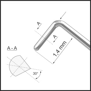 TMK889 Phaco Chopper, 0.4mm Tip, 1.4mm Tip Length, 1.0mm Blade Offset 30°  tip | TITAN MEDICAL