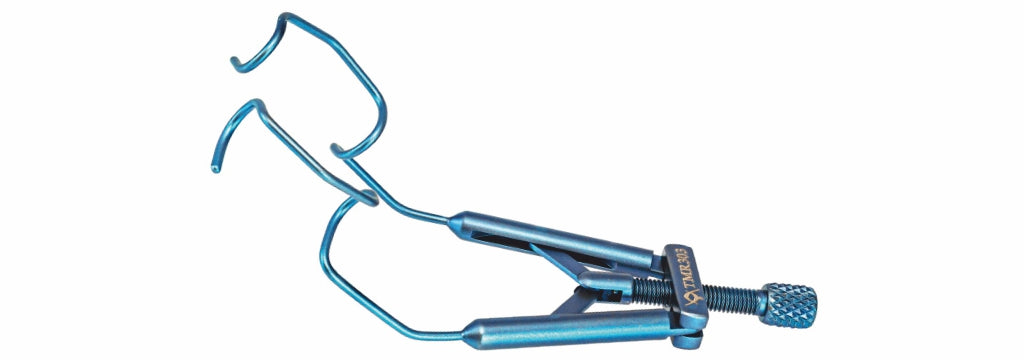 TMR303 Lieberman Temporal Eye Lid Speculum V-Wire Adult, Titanium | TITAN MEDICAL