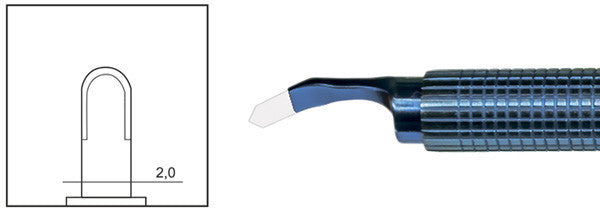 TDK101 Angled 2.0 mm Crescent Clear Cornea Phaco Diamond Knife - Titan Medical Instruments