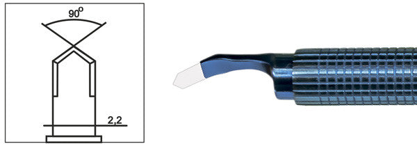TDK106 Angled Clear Cornea 2.2 mm Phaco Diamond Knife - Titan Medical Instruments