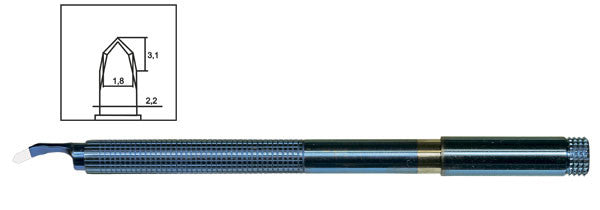 TDK108 Angled 1.8-2.2 mm Trapezoid Phaco Diamond Knife - Titan Medical Instruments