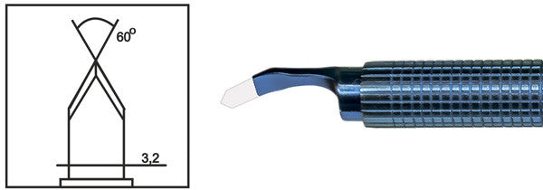 TDK110 Angled 3.2 mm Spear Phaco Diamond Knife - Titan Medical Instruments