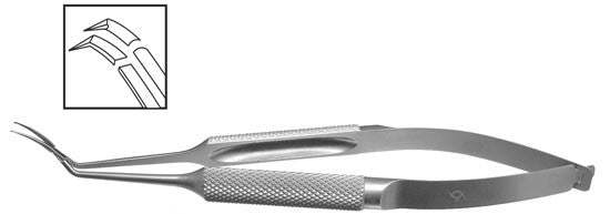 TMF101 Inamura Capsulorhexis Forceps Curved w/Marks, 1.8mm Incision, Stainless Steel - Titan Medical Instruments