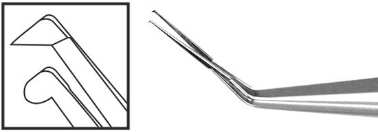 TMF106 Inamura Capsulorhexis Forceps Angled w/Marks, 1.8mm Incision, Stainless Steel - Titan Medical Instruments