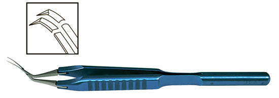 TMF164 Inamura 1.5 Cross Action Capsulorhexis Forceps Curved w/Marks - Titan Medical Instruments